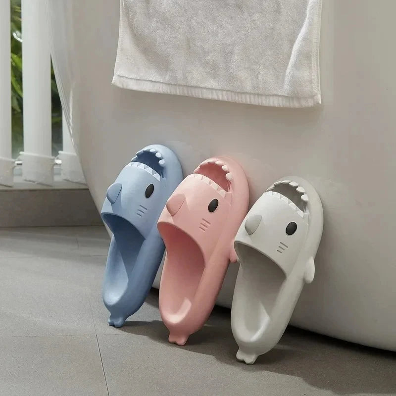 Fashions Women EVA Shark Slippers Girls Bathroom Non-slip Slides Adult Soft Comfortable Home Sandals Men Solid Color Flip Flops