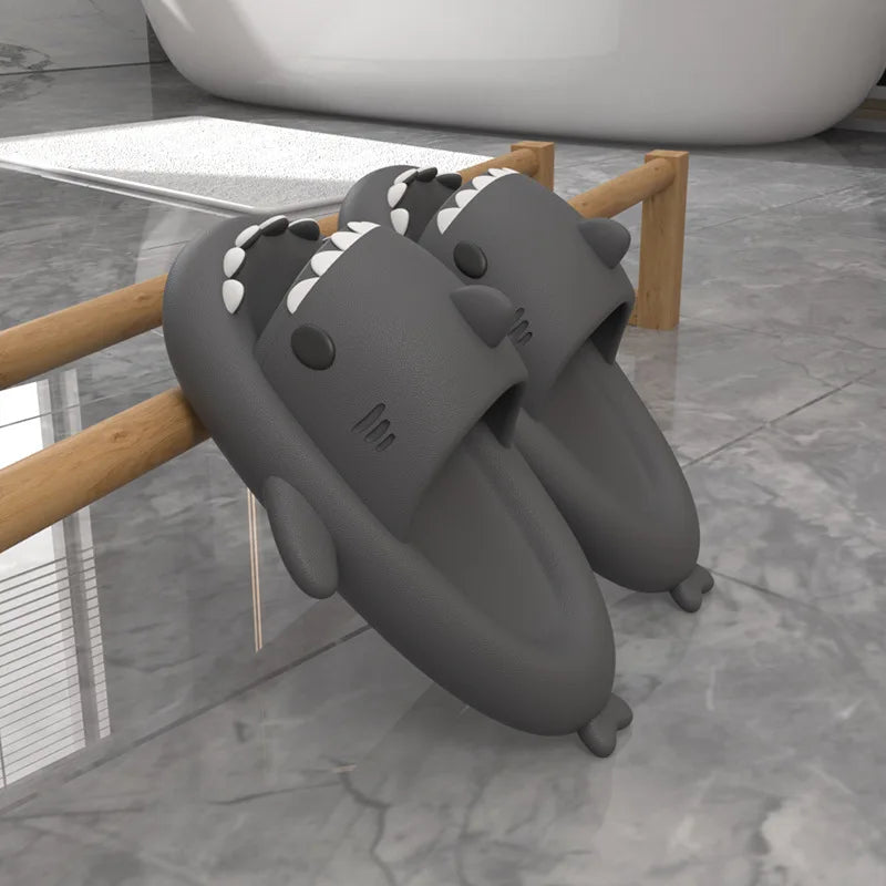 Fashions Women EVA Shark Slippers Girls Bathroom Non-slip Slides Adult Soft Comfortable Home Sandals Men Solid Color Flip Flops