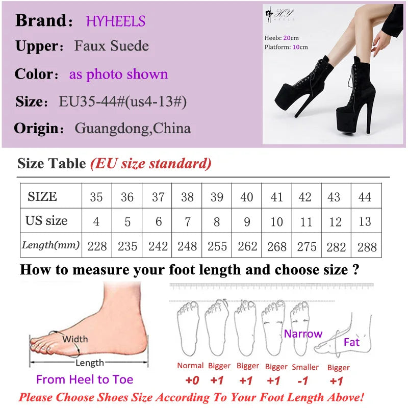 Sexy Faux Suede 8“ 20cm Stripper Pole Dancing Platform Ankle Boots Black Exotic High Heels Shoes Women Open Toe EU36-41