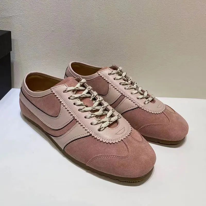 Forrest Gump Shoes Women 2025 four-season genuine leather women's sneakers flat casual retro German training shoes
