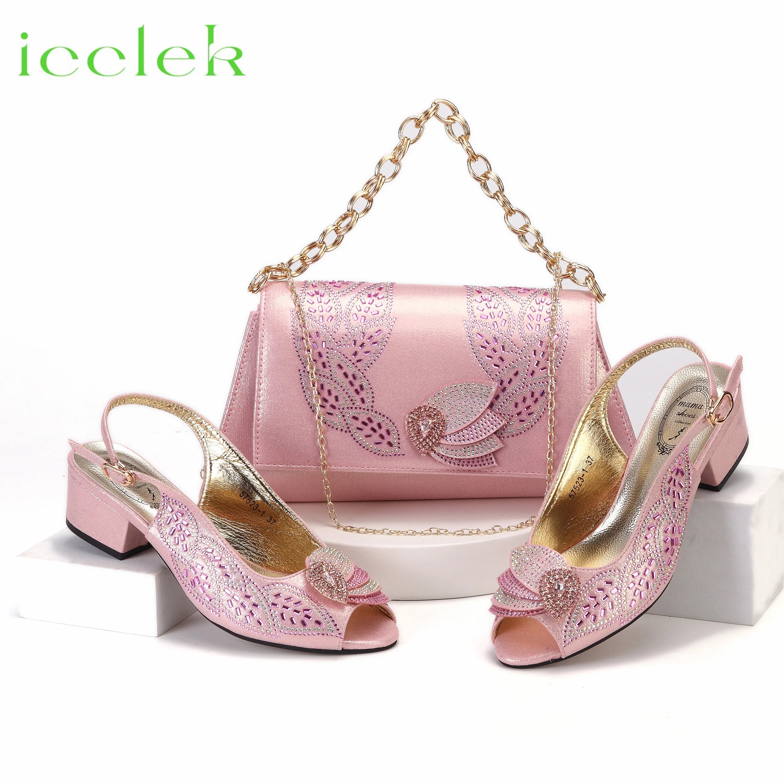 2023 Hot Selling Royal Blue Peep Toe Ladies Sandals Shoes Matching Bag Set For Nigeran Women Wedding Party Pump