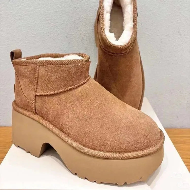 2024 Snowy boots for women in winter new brand plus thick solid bundled plus half Casual cotton shoes snow boots