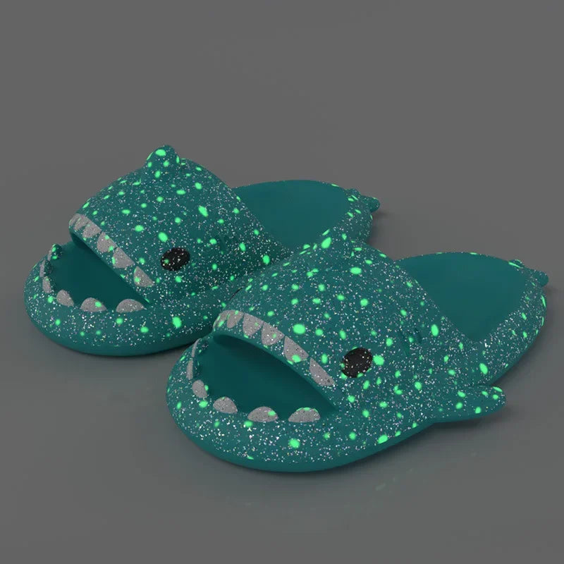 Christmas Halloween Shark Slippers Men's Women‘s Dark Flip-Flops Couples Festival Slides Adults Shoes