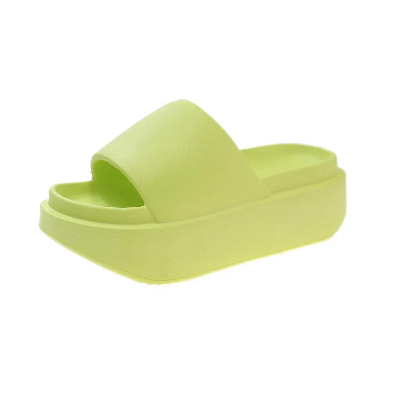 6cm New Thick Sole EVA Slippers for Women Fashion Home Platform Slippers for Summer Outwear Non Slip Elevated Slippers for Women