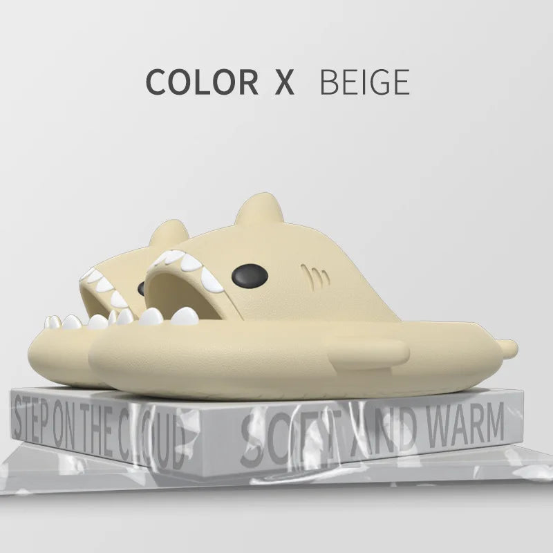 2024 New Summer Shark Slippers Women Slides Men Bathroom Flip Flops Home Anti-Skid Flat Shoes Outdoor Beach Kids Funny Sandals