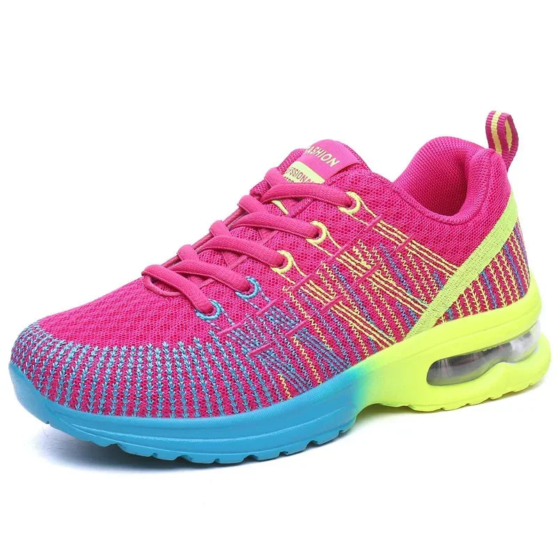 2025 New Casual Sneakers Women Mesh Breathable Tennis Shoes Comfort Air Cushion Running Shoe Ladies Outdoor Women Sport Footwear