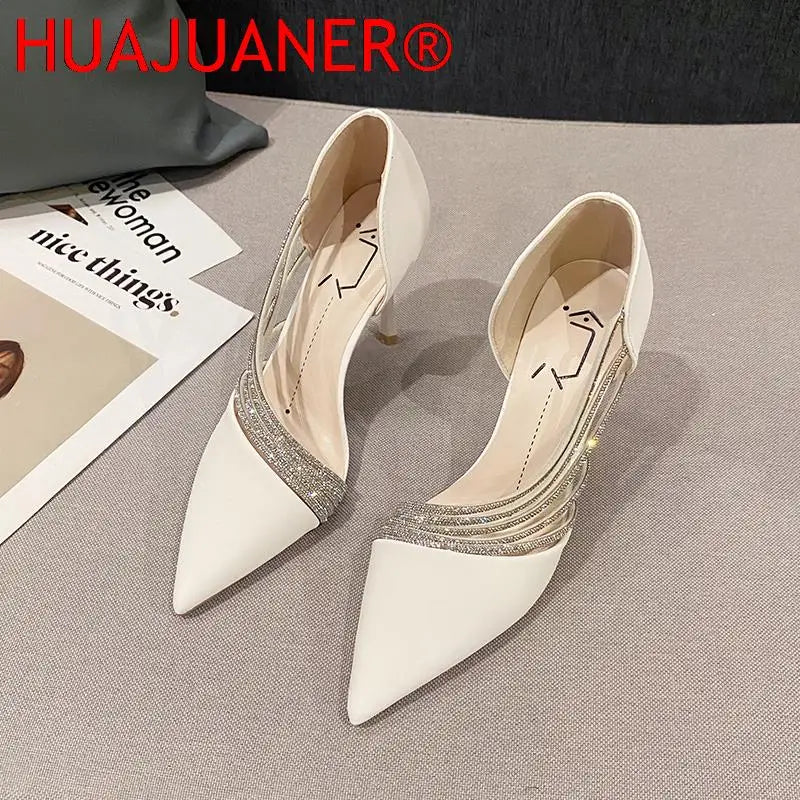 2023 Spring Luxury Women Rhineston Stiletto High Heels Pumps Scarpins Designer Lady Black Heels Wedding Party Bridal Prom Shoes