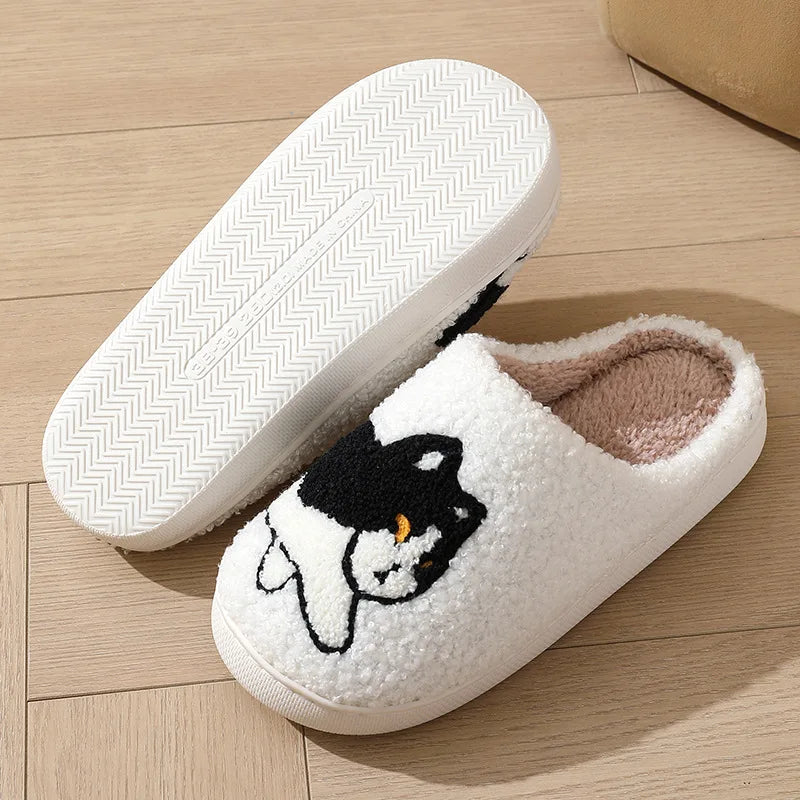 New Winter Christmas Sandals Adult Warm Indoor Bedroom Slippers Women Comfortable Non-slip Slides Men Home Soft Plush Flip Flops