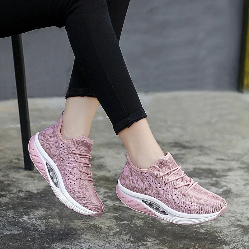 Women's Sneakers Platform Toning Wedge Zapatillas Sports Shoes for Woman Swing Slimming Sneakers Fitness Gym Walking Footwear88