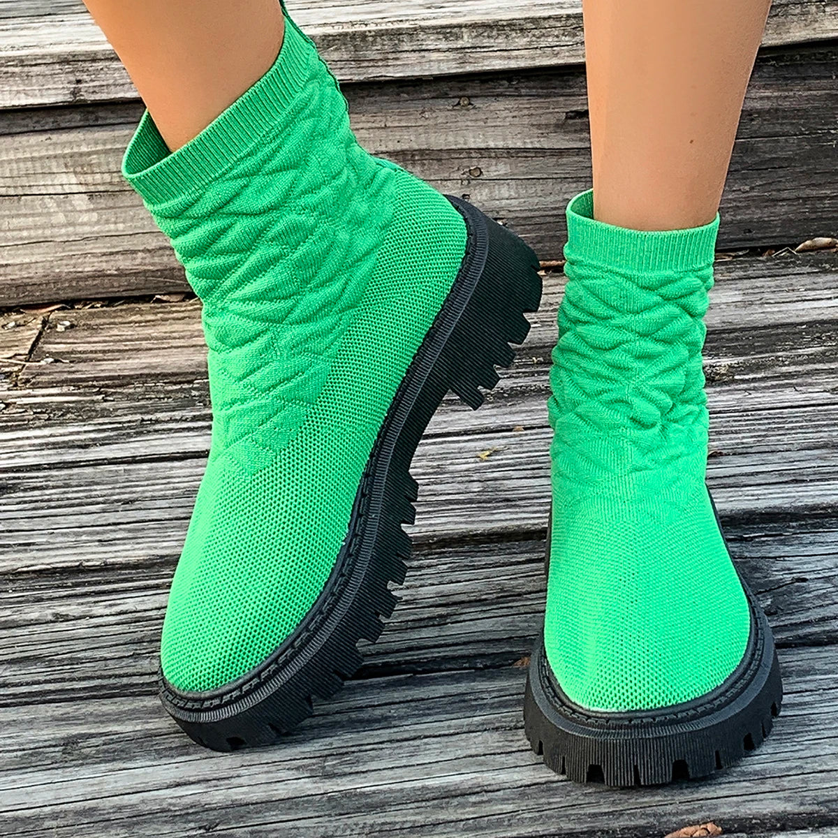 Women's Socks Shoes 2025 Spring Autumn New Fashion Breathable Casual Wedges Platform Ankle Boots Zapatos De Mujer Goth Boots