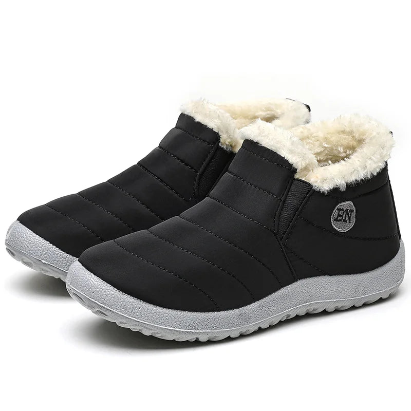 Women Boots Women's Winter Boots For Snow Botas Mujer Slip On Ankle Boots With Fur Winter Shoes Women Keep Warm Short Boot Black