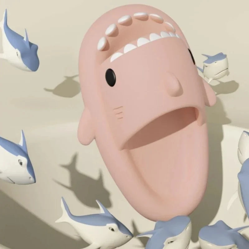 Fashions Women EVA Shark Slippers Girls Bathroom Non-slip Slides Adult Soft Comfortable Home Sandals Men Solid Color Flip Flops