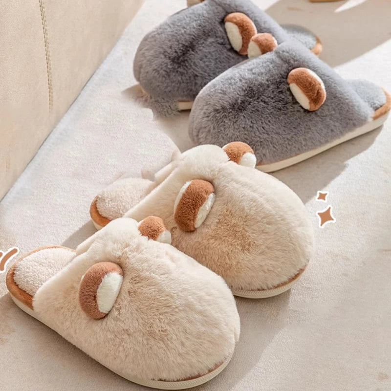 Chaussons en coton pour femmes automne et hiver intérieur maison antidérapant et isolation en peluche chaussons en coton pour hommes pour usage extérieur