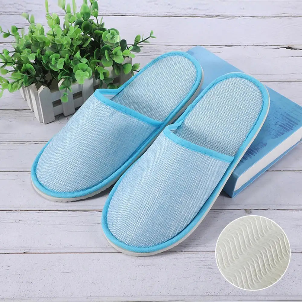 1Pair Travel Spa Hotel Non-slip Slippers Men Women Cotton Linen Flip Flop Shoes Slippers Full/Half Inclusive Guest Slippers Shoe