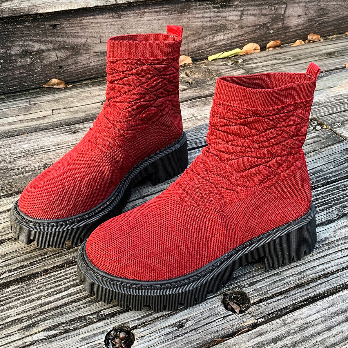 Women's Socks Shoes 2025 Spring Autumn New Fashion Breathable Casual Wedges Platform Ankle Boots Zapatos De Mujer Goth Boots