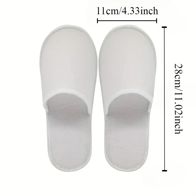 1/5/10pairs Disposable Slippers For Hotel Family Travel Beauty Salon Guests Unisex Portable Non Slip Non-woven Fabric Indoor