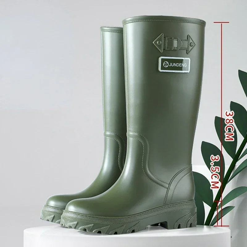 High Water Boots Woman Rain Rubber Shoes Waterproof Galoshes Garden Work Safety Rainboots Female Footwear Botas Lluvia Femenina
