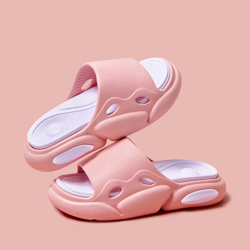 Non-Slip Slippers Women Men EVA Comfortable Cloud Slides Summer Solid Color House Shoes Casual Platform Flip Flops