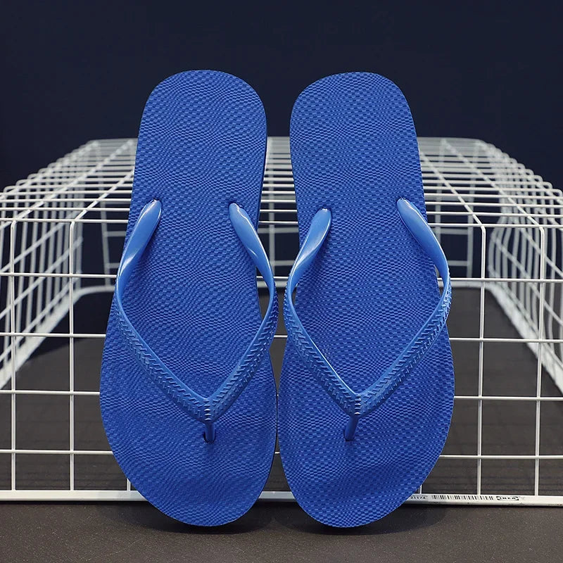 Simple Solid Color Comfortable Slippers Summer Women Korean Fashion Casual Non-Slip Couple Flip Flops Breathable Beach