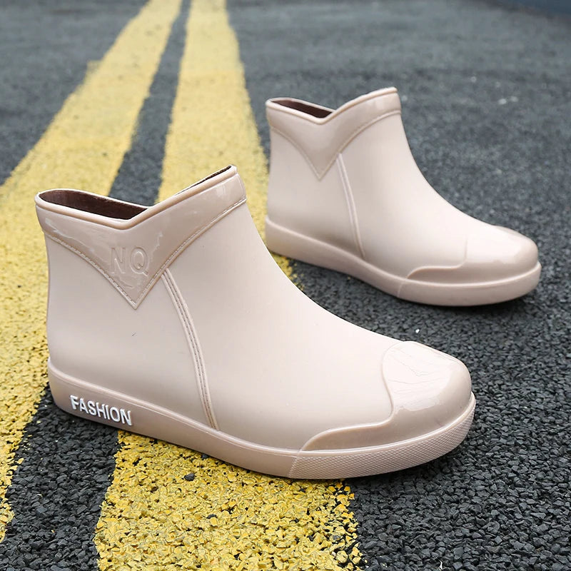 Adult, Women's, Fashionable, Wear-resistant ,Rain Boots ,Women's Four-season Outdoor Waterproof Shoes Women's Rubber Shoes Sweet