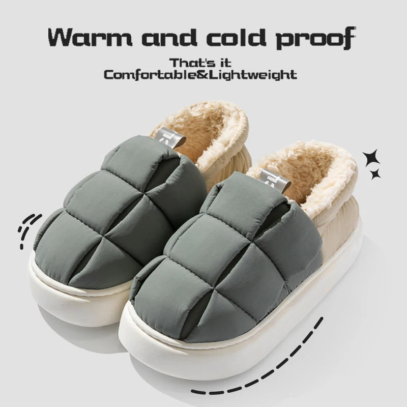 Baumwollpantoffeln für Damen im Herbst und Winter, mit zusätzlichem Samt für Wärme im Haus, dicker Bodenbeutel für Herren