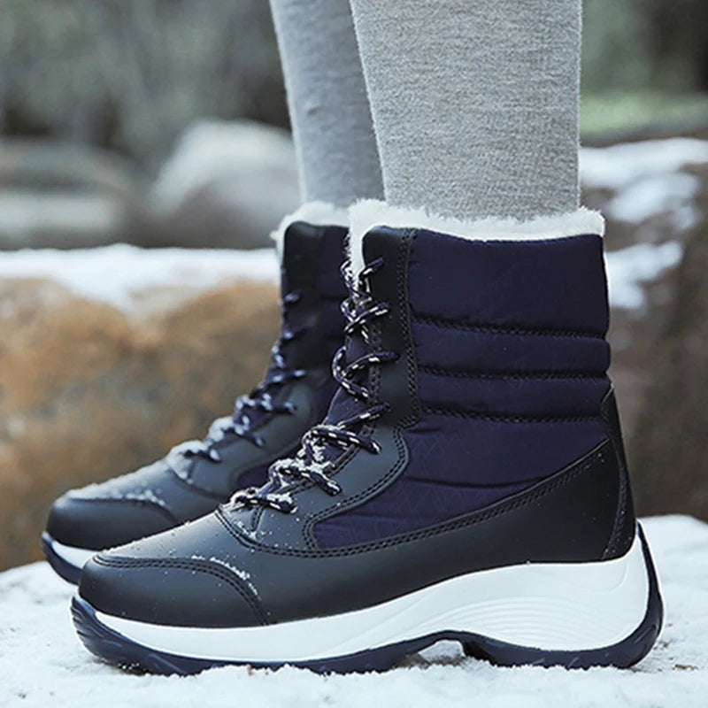 Snow Women's Boots Lightweight Woman Shoes Platform Shoes Women Plush Mid High Boots New Botas Mujer Winter Ladies Boots