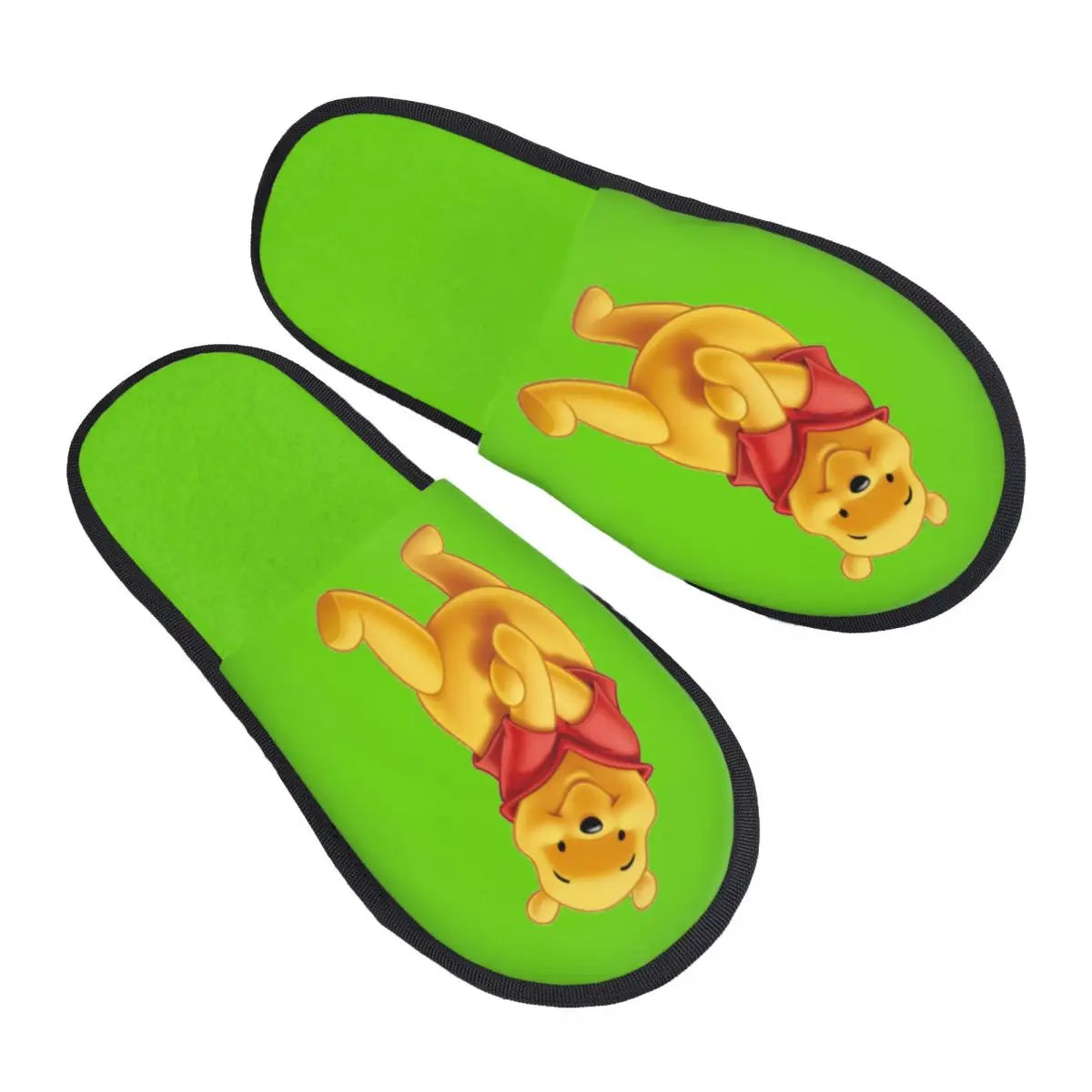 Custom Winnie The Pooh Memory Foam Slippers Women Comfy Warm Cartoon Bear House Slippers
