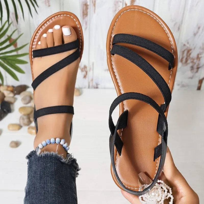 Women Sandals Summer 2024 New Flat Shoes Roman Sandals with Non-slip Rubber Sole Fashion Women Sandals Casual Shoes for Women