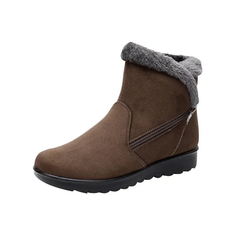 Winter Boot Women Non Slip Plush Snow Boots Zipper Fashion Comfort Ankle Boot Sizes 35-43 2025 New Couples Platform Short Boots