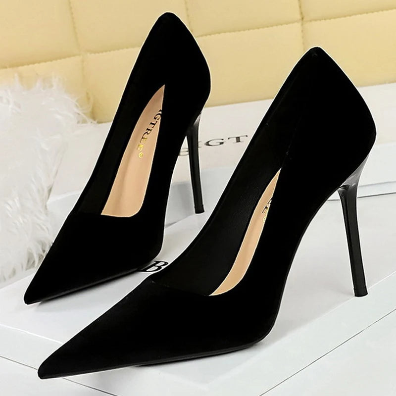 BIGTREE Shoes Fashion High Heels Women Shoes Suede Women Pumps Sexy Party Shoes Stilettos Heels Ladies Shoes Female Pumps 2025
