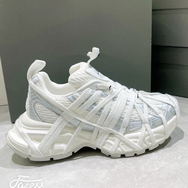 2024 New Adult Dirty Casual Shoes Couple Strap Running Shoes Women Men Thick Sole non-slip Elevated Sports Shoes Size 35-44