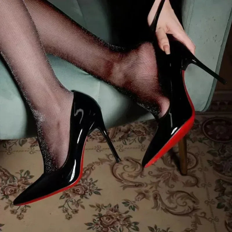 2024 High Heels Women Pumps Red Bottom Pointed Toe High Heels Big Size Ladies Wedding Shoes Bride Mary Jane Shoes Platform Heels