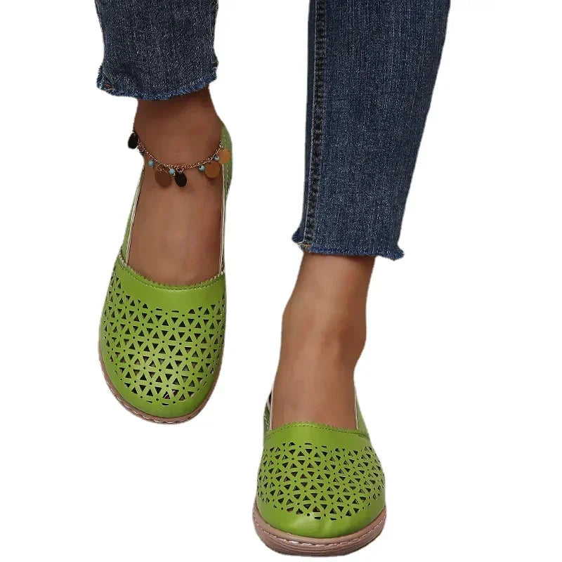 European and American Women's Shoes Round Toe Wedge Heel Large Flat Bottom Women's Sandals zapatos de mujer 2024