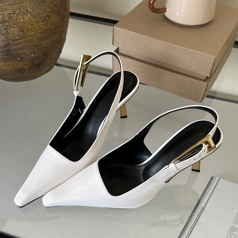 Eilyken 2024 New Design Thin High Heels Pointed Toe Women Pumps Street Style Banquet Buckle Strap Party Slingbacks Female Shoes