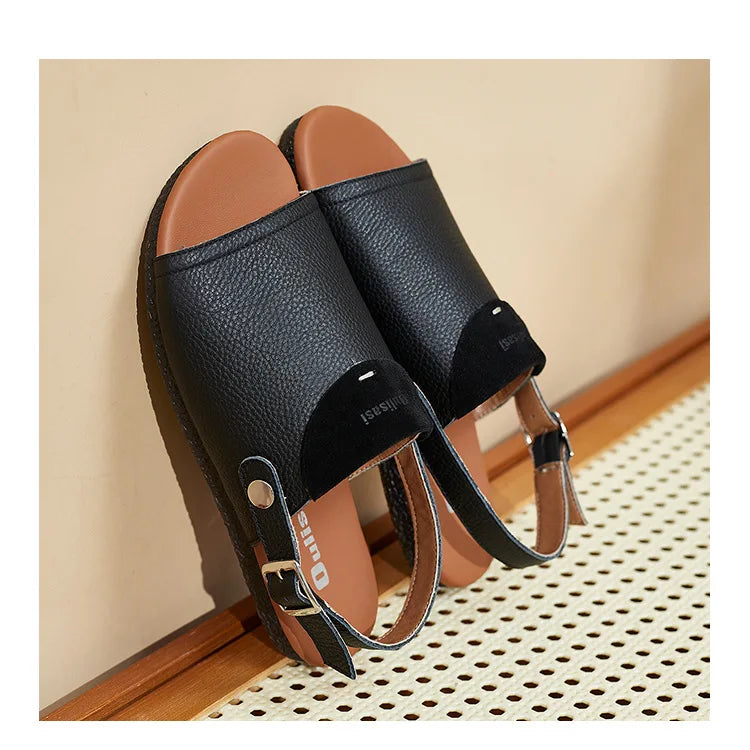 Careaymade-Spring Head layer cowhide shoes,Pure handmade flat Wipe color shoes,Women the retro art mori girl Retro Sandals