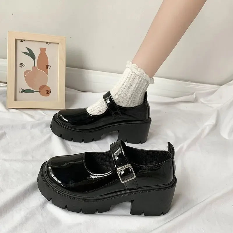 Preppy Style Women's Flats Versatile Summer Shoes Basic Black Loafers Japanese Style Casual Shoes For Females