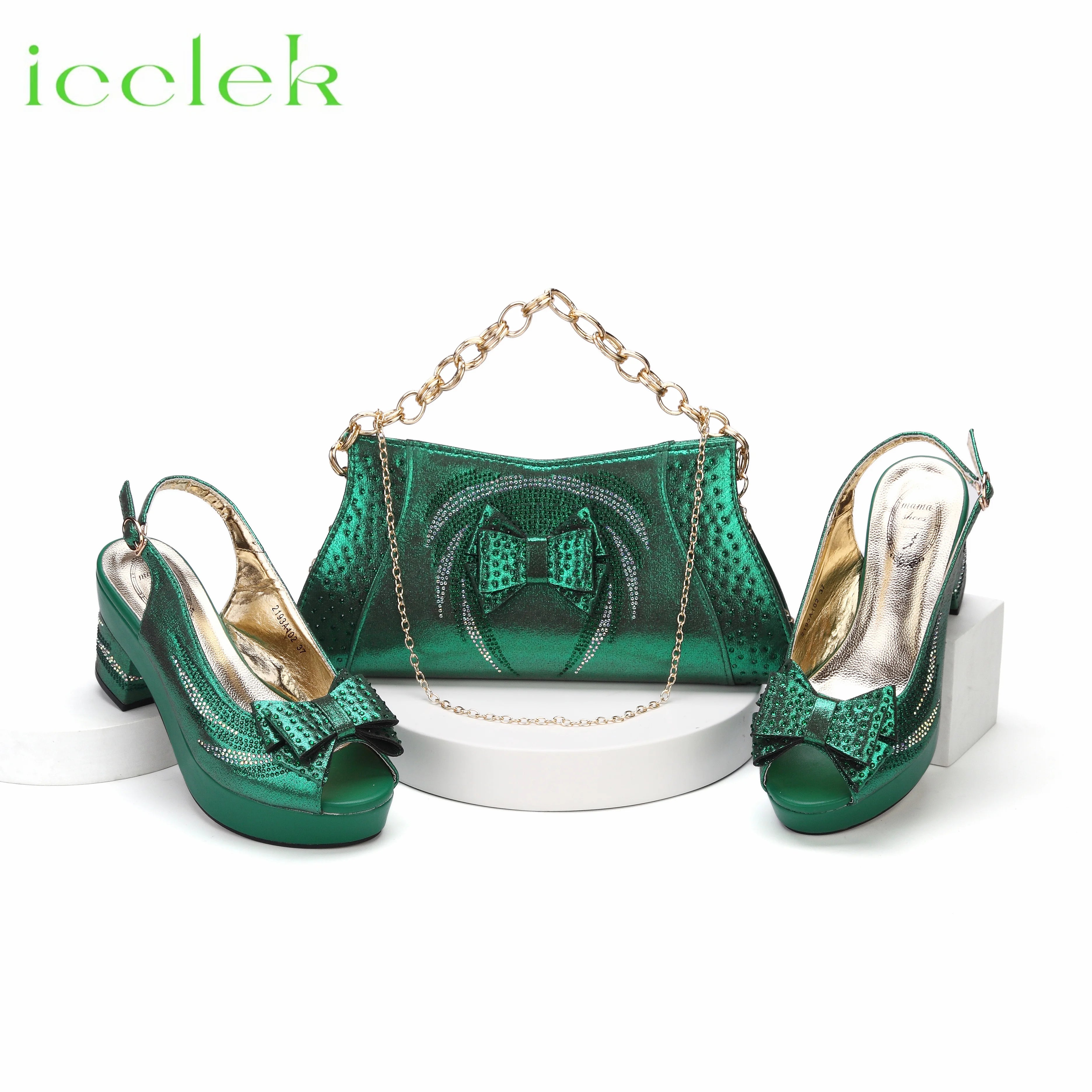 New Fashionable Fuchsia Color Peep Toe Ladies Shoes Matching Bag Set For Nigerian Women Wedding Party Pump