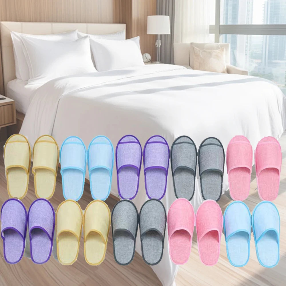 1Pair Travel Spa Hotel Non-slip Slippers Men Women Cotton Linen Flip Flop Shoes Slippers Full/Half Inclusive Guest Slippers Shoe