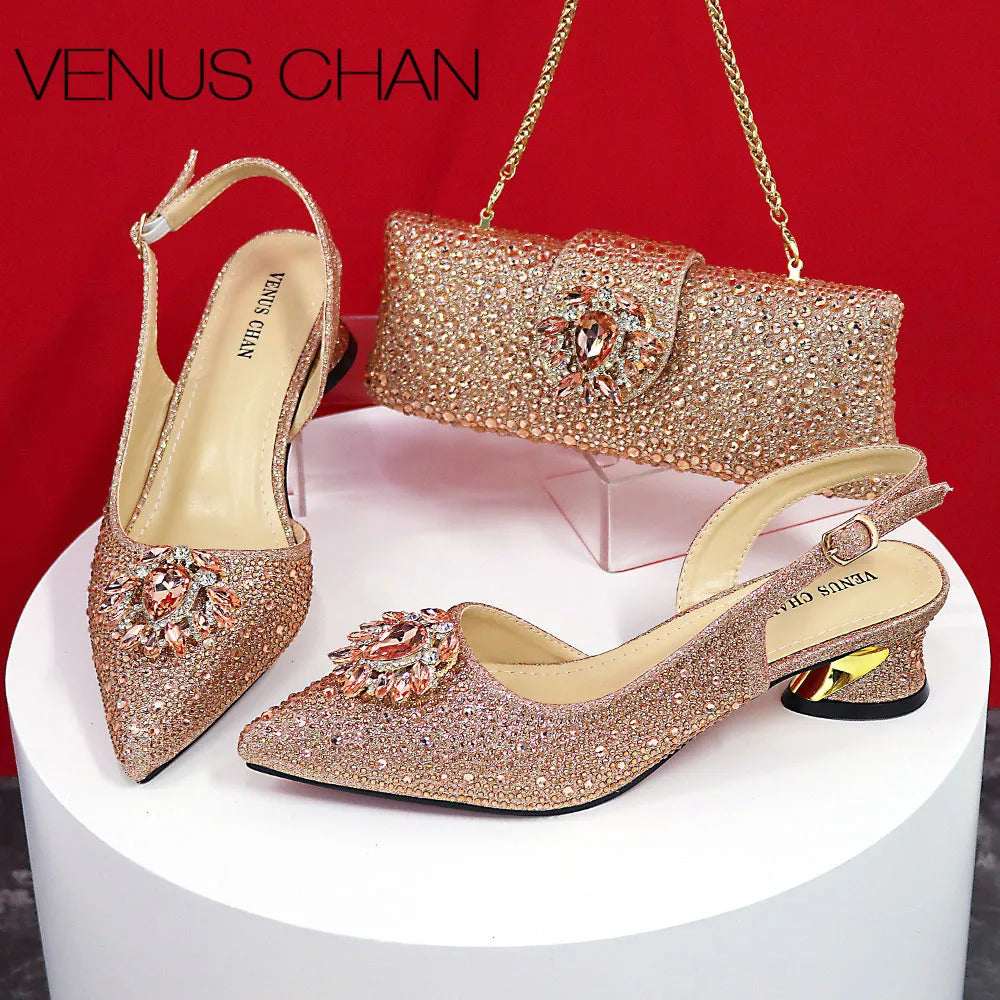 Blue Color Italian Design Party Shoes With Matching Clutch Bag Hot African Wedding With Women Heel Shoes And Bag Set Party