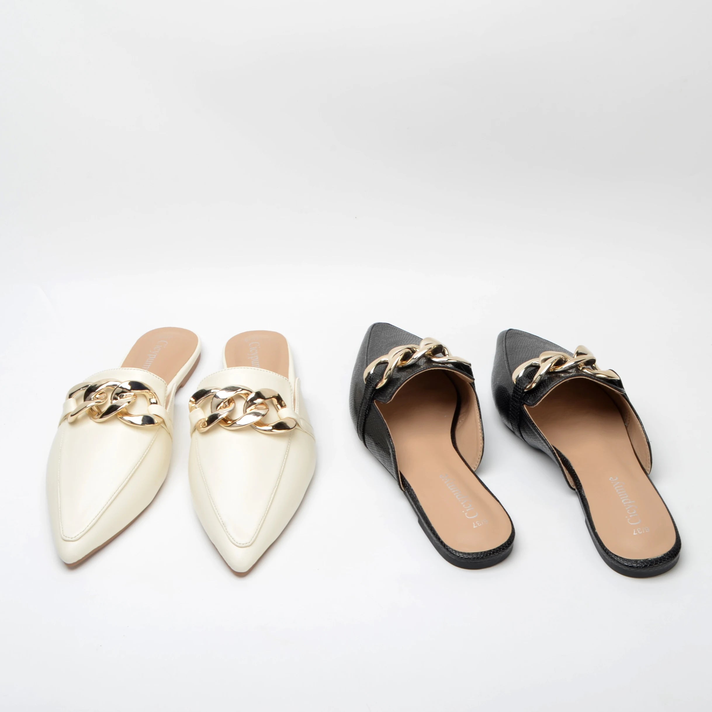 Fashinable chain casual office lady comfortable muller slippers sandals