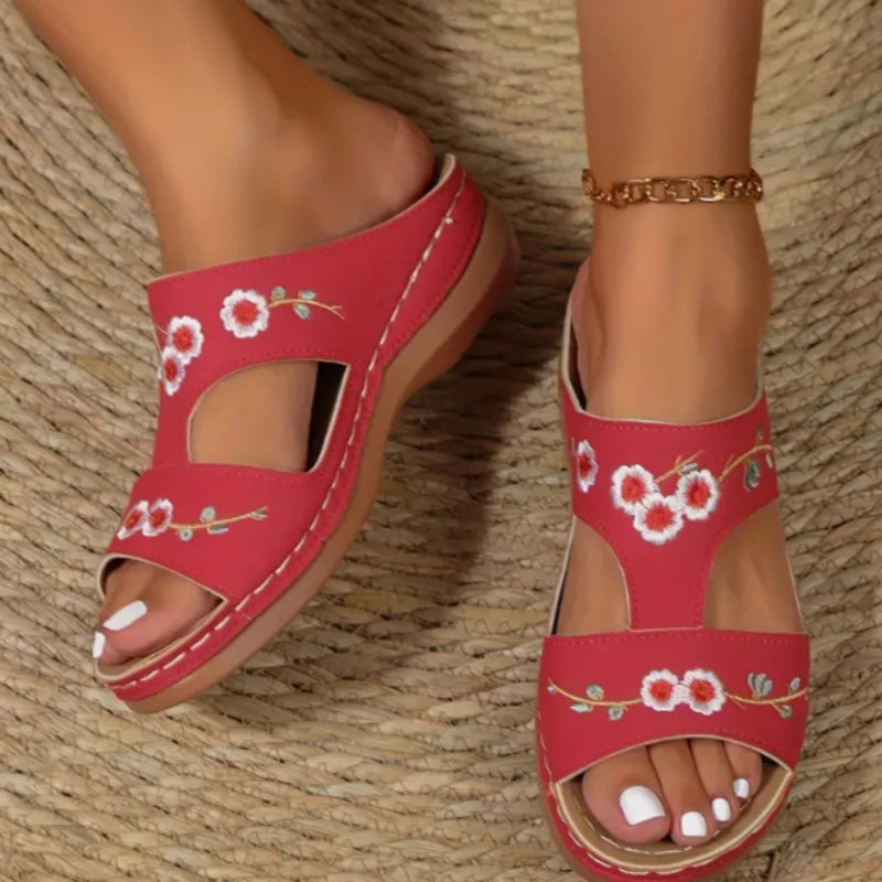 Summer Women Wedge Sandals Premium Orthopedic Open Toe Vintage Leather Casual Female Platform Retro Shoes
