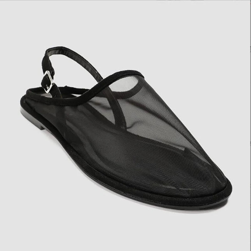 Chaussures femme 2024 tendance Sandales décontractées en maille Sandales à fond plat Chaussures à enfiler tendance pour femmes Sandales solides pour femmes Sanda