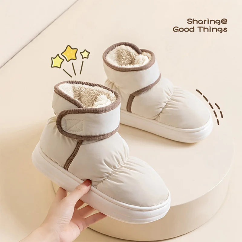 Snow boots for women, new winter outerwear cotton shoes for men, winter plush anti slip waterproof cotton boots