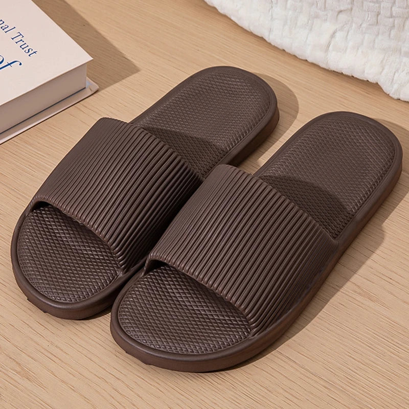 Lightweight Non-Slip Bathroom Home Slippers Women 2024 Summer Soft Eva Platform Slides Shoes Woman Couples Flat Flip Flops Mujer