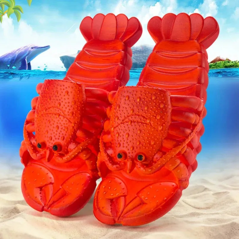 Lobster Slippers Flip Flops Clapper Woman Children Summer Home Cloud Beach Non Slip Slides Eva Sandals Men Male Funny Shoes 2025
