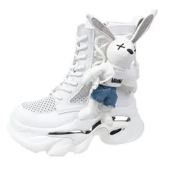 Women's Thick-soled Boots Wedge Heel Lace-up Decorative Women's Shoes Fashion Winter Women's Boots Vulcanized shoes Modern Boots