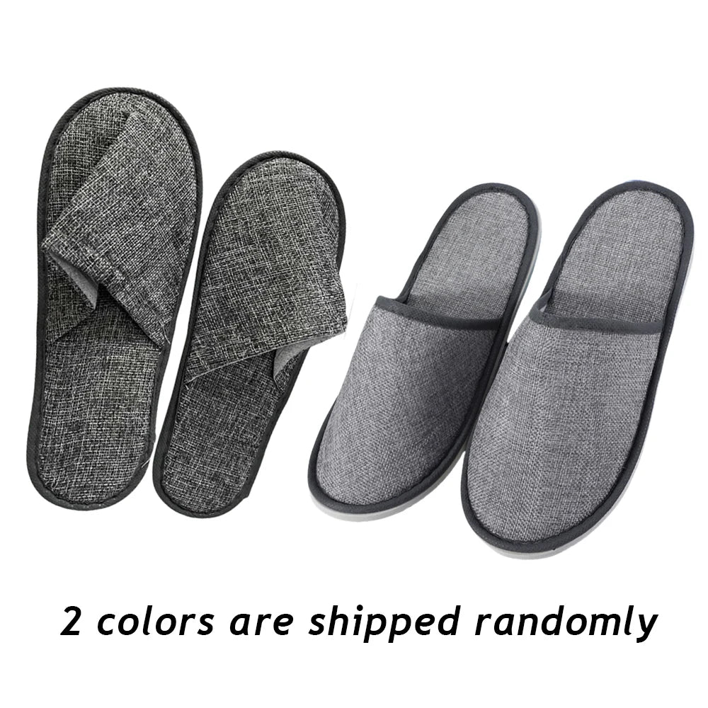 1Pair Travel Spa Hotel Non-slip Slippers Men Women Cotton Linen Flip Flop Shoes Slippers Full/Half Inclusive Guest Slippers Shoe
