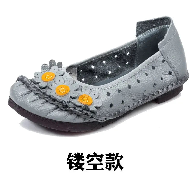 Women Genuine Leather Shoes Female Brand High Quality Comfort Flats Mom Casual Summer Shoes 2023 Fashion Oxford Flats