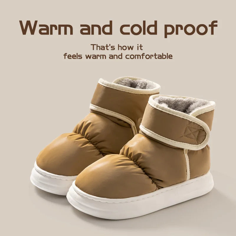 Snow boots for women, new winter outerwear cotton shoes for men, winter plush anti slip waterproof cotton boots