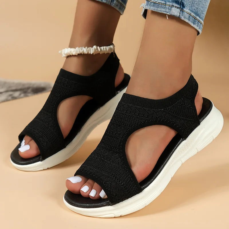 Women Summer Shoes 2024 New Mesh Fish Platform Sandals Women's Open Toe Wedge Sandals Ladies Light Casual Shoes Zapatillas Muje
